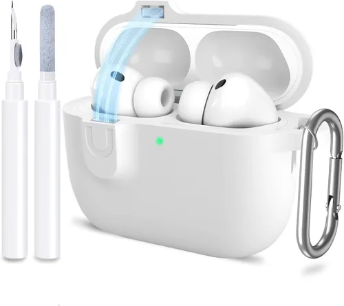 Miniatura 41 de Funda para AirPods Pro 3 con limpiador y protector de silicona suave con llavero para mujeres y hombres, funda para Apple AirPods Pro de 3ª Claro
