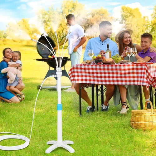 Miniatura 5 de Misters para patio exterior, tubo elevador ajustable (hasta 46 pulgadas) con línea de suministro de agua de 26.2 pies, soporte flexible para patio