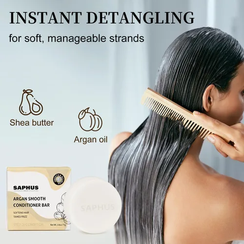Miniatura 6 de Juego de barra de champú y acondicionador de argán con aceite de romero – Dúo sólido fortalecedor y voluminizador para cabello fino o adelgazante