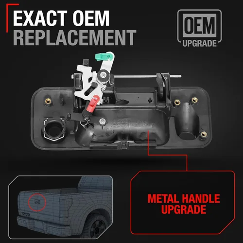 Miniatura 3 de Reemplazo del montaje de la manija del portón trasero, metal mejorado, compatible con Toyota Tundra 2007-2013, pestillo exterior para portón