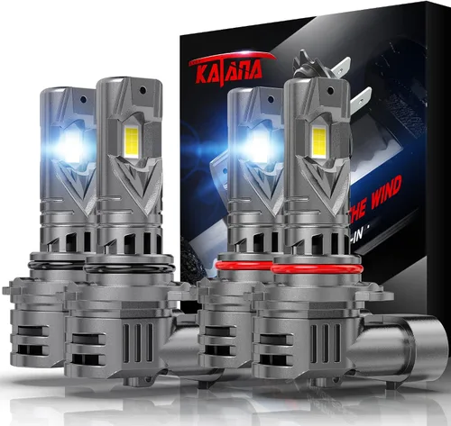 Miniatura 13 de KATANA Bombillas H4 mejoradas, 18000LM 6500K xenón blanco súper brillante tamaño mini con ventilador de refrigeración, luz antiniebla lista