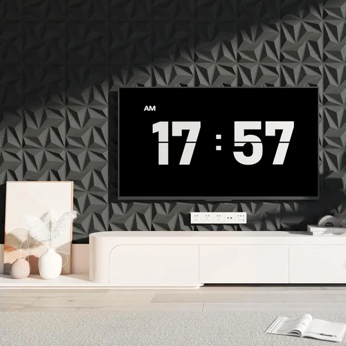 Miniatura 7 de Art3d - Paneles de pared 3D de 20 piezas, 11.8" x 11.8" (1.77 m²) Paneles de pared de PVC, decoración de pared adhesiva para sala de estar, Negro