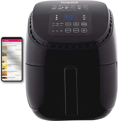 Miniatura 9 de Nuwave Brio Healthy Freidora de aire digital saludable de 6 cuartos con controles digitales de un solo toque, 6 funciones de menú preestablecidas e
