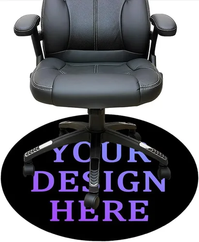 Tapete redondo personalizado para silla de escritorio de oficina, diseño de tu propio logotipo de foto, texto, alfombrillas circulares