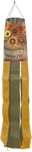 Miniatura 3 de Briarwood Lane Calabazas a cuadros Otoño Windsock Primitive Fall 40" L