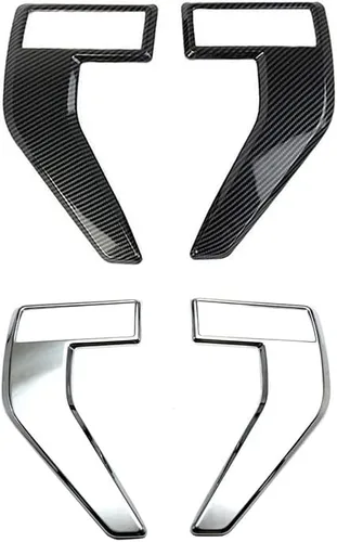 Miniatura 9 de Cubierta de ventilación lateral del guardabarros delantero del automóvil, compatible con Ford F150 F-150 2021-2022, fibra de carbono ABS negra