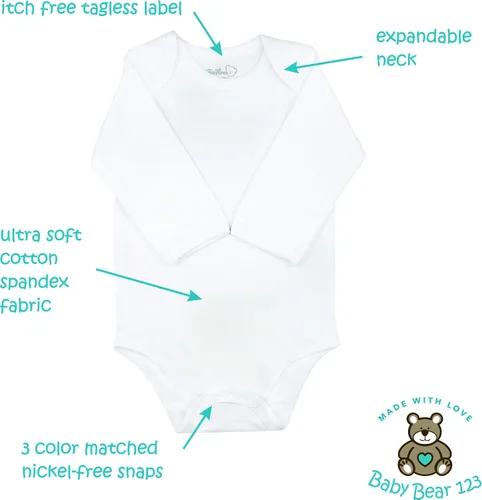 Miniatura 15 de 123 Bear Baby Cotton Spandex Infant Bodysuits Long Sleeve and Short Sleeve