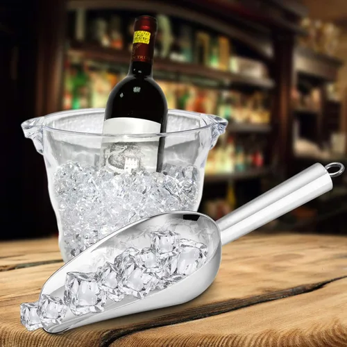 Miniatura 4 de P&P CHEF Cuchara de hielo para alimentos, cuchara de acero inoxidable, pala de metal para harina de palomitas de maíz para boda, fiesta, bar