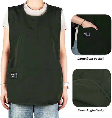 Miniatura 3 de Delantal impermeable unisex de trabajo con 4 bolsillos, delantal tipo faja, ultraligero, para chef y camarero, overol de trabajo