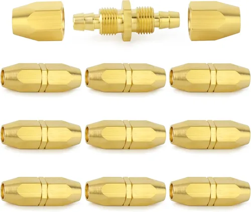ChillWaves Brass Pneumatics - Accesorio de repuesto reutilizable, empalmador de manguera reutilizable de 1/4 de pulgada (púa de 1/4 pulgadas),