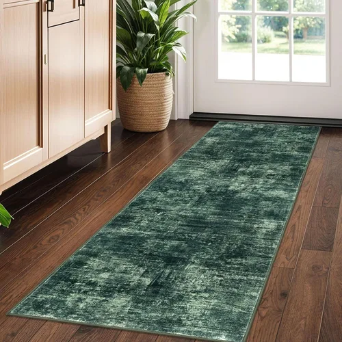 Miniatura 267 de IOHOUZE Alfombra pequeña abstracta de 2 x 3 pies, alfombra de entrada lavable para entrada interior, alfombras con respaldo de goma, alfombra gris