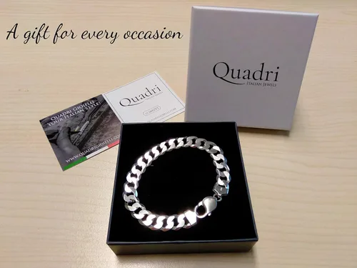 Miniatura 8 de QUADRI - Pulsera de eslabones cubanos extra brillante para hombre de 10 o 0.472 in en plata de ley 925 con corte de diamante italiano - 7.5 a 9