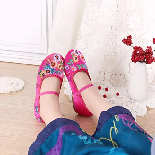 Miniatura 3 de Mirabel Shoes, Mirabel Shoes Encanto for Girls, Girls Dress Shoes Ballet Costume Shoes for Girls Comfy Low Heel Round Toe Flat Shoes with Floral