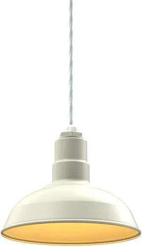 Miniatura 70 de Steel Lighting Co. El Segundo - Lámpara de granero Colgante montado en el techo Domo de 12 pulgadas Vástago de 12 pulgadas Luz de acero
