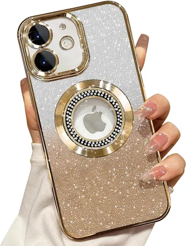 Miniatura 8 de Misscase Funda magnética con purpurina para iPhone 11 compatible con MagSafe, protección completa, delgada, a prueba de golpes, antiarañazos