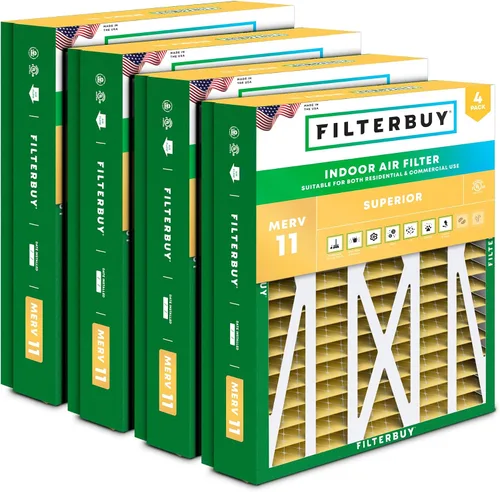 Miniatura 15 de Filterbuy Filtro de aire MERV 11 de 10 x 17 x 2 pulgadas Defensa Superior contra Mascotas y Alergias (paquete de 4), filtros exteriores plisados