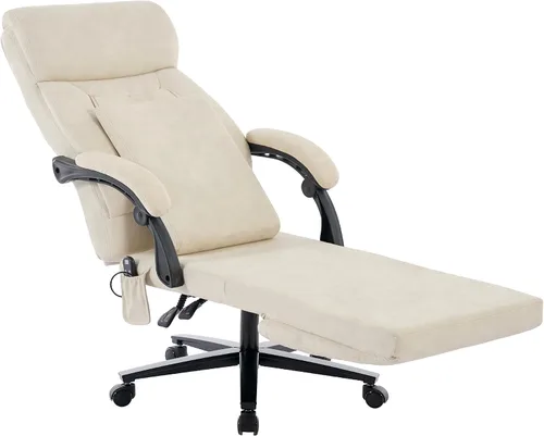DYHOME Silla de oficina ejecutiva con reposapiés, sillas ergonómicas de escritorio para computadora, silla de oficina de cuero con respaldo medio,