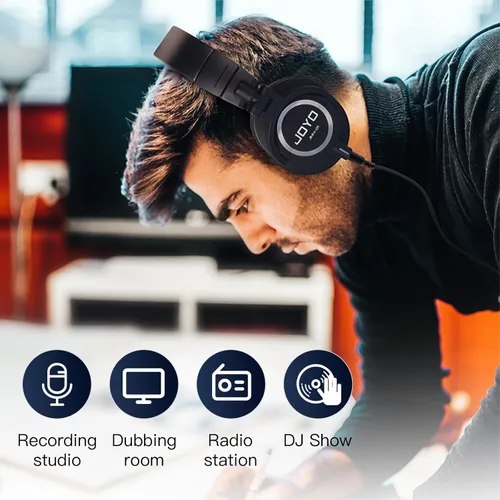 Miniatura 6 de JOYO - Auriculares de monitor de estudio con cable para grabación de audio, auriculares de diadema para mezclador, amplificador, podcast, teclado