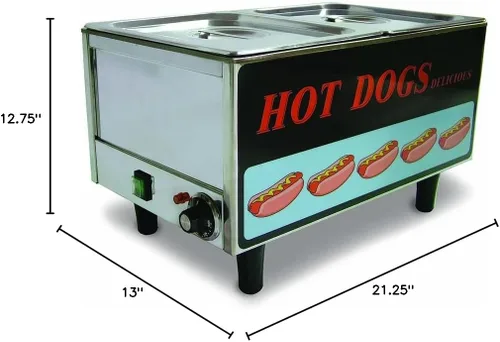 Miniatura 2 de Fma Omcan TS9999, 17133 - Olla de vapor para perros calientes