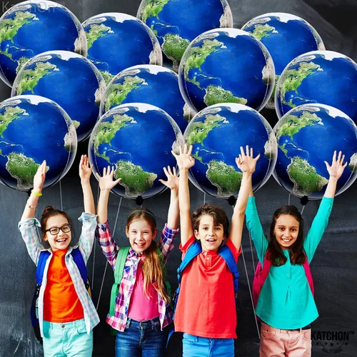 Miniatura 7 de Paquete de 12 globos con diseño de planeta en 4D para decoración del Día de la Tierra, 22 pulgadas, 360 grados, para decoraciones de fiestas