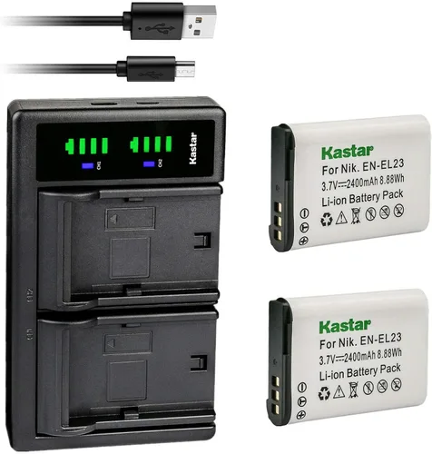 Miniatura 7 de Kastar EN-EL23 LTD2 Cargador de batería USB de repuesto para batería Nikon EN-EL23 ENEL23, cargador Nikon MH-67 MH-67P, Nikon Coolpix P900, Coolpix