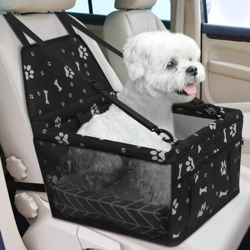 Miniatura 25 de Asiento de coche para perro plegable, asiento elevador de coche para perros impermeable transpirable Oxford, bolsa de viaje para perros pequeños a
