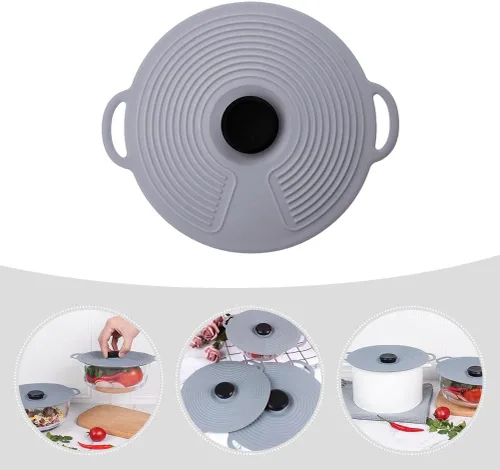 Miniatura 8 de Tapa universal de silicona para ollas y cuencos, reutilizable, elástica, cubierta de almacenamiento de alimentos, resistente al calor, tapa