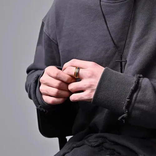 Miniatura 4 de Rotatable Rainbow Stripe LGBT Pride Band Ring for Women Men Teen Girls Couples Bff Anti Anxiety Stress Relief Fidget Spinner Ring Stainless Steel