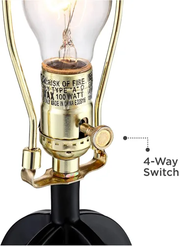 Miniatura 5 de 360 Lighting Marcel - Juego de 2 lámparas de mesa industriales modernas de 24.25 pulgadas de alto con puerto de carga USB y luz nocturna LED de tela