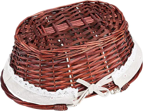 Miniatura 5 de 2 cestas pequeñas de mimbre para picnic, cesta tejida de sauce marrón, cesta de frutas de Pascua, decoración de fiesta de boda, cesta de servir