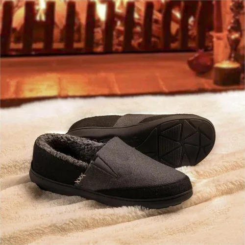 Miniatura 6 de Zigzagger Pantuflas de microgamuza esponjosas para hombre, estilo mocasín, para interior y exterior