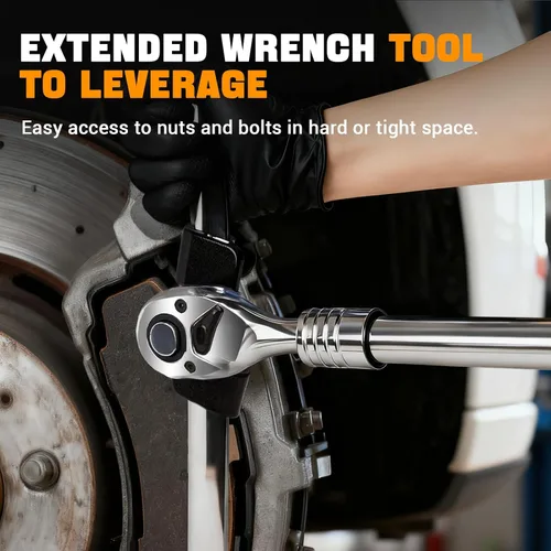 Miniatura 5 de Extensor universal de llave – unidad de 1/2 pulgada y hexagonal de 0.827 in – Adaptador de par ajustable para reparación y aflojamiento sin esfuerzo