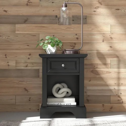 Miniatura 2 de Homestyles Mesita de noche negra Bedford