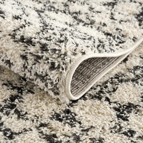 Miniatura 87 de Hauteloom, Duncans - Alfombra de estilo granja de pelo mullido para sala y dormitorio, con borlas - Beige, carbón, gris - 2 pies 7 pulgadas x 7 pies