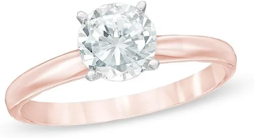 Miniatura 4 de Anillo de compromiso de 1.0 quilates con cuatro puntas con certificación IGI de diamantes hechos en laboratorio redondo en oro blanco de 14 k