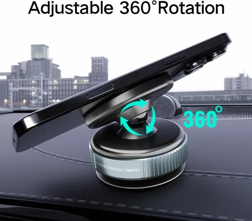 Miniatura 5 de Soporte magnético para teléfono con succión ultra al vacío, soporte para teléfono MagSafe giratorio de 360°, soporte de teléfono con ventosa fuerte