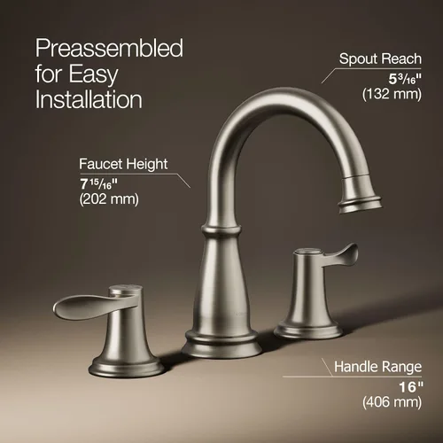 Miniatura 3 de Kohler 27380-4-BN BELLERA® - Grifo para lavabo de baño, 1.2 GPM, níquel cepillado vibrante Vibrant Brushed Nickel