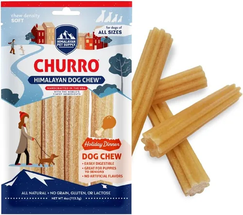Miniatura 10 de Himalayan Dog Chew Churro de queso de yak para perros, 100% natural, duradero, sin gluten, chucherías saludables y seguras para perros, sin lactosa