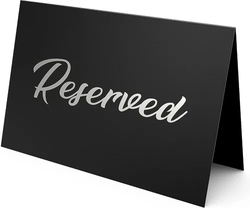 Miniatura 10 de Paquete de 10 letreros de mesa reservados negros para boda, cartulina de 3 x 4, letreros reservados para bodas, restaurantes, letreros reservados
