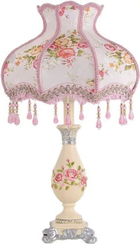Miniatura 12 de Lámpara de mesa inteligente victoriana con cuentas de cristal y acabado dorado, base de resina verde esmeralda, enchufe E26 para dormitorio, Verde 1
