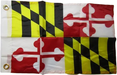 AES Bandera de 12 x 18 pulgadas, 12 x 18 pulgadas, Maryland State MD, 100% poliéster, ojales resistentes a la decoloración, doble costura, ojales