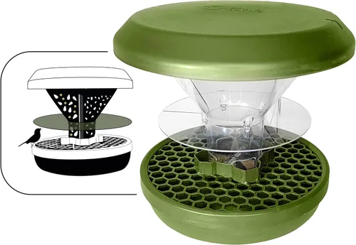 Miniatura 2 de SWISSINNO Anillo Bloqueador de Aves Grandes, Transparente, Previene que las Palomas, Cuervos y Otras Aves Grandes No Deseadas Asusten a las Aves Más