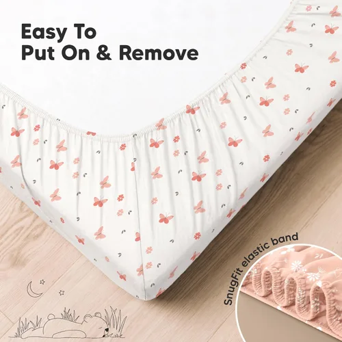 Miniatura 6 de KeaBabies - Juego de 2 sábanas orgánicas, unisex, suaves, 52 x 28 pulgadas, diseño neutro, de algodón jersey transpirable, con estampados adorables