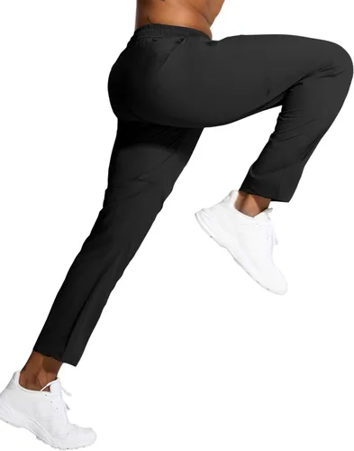 Miniatura 5 de Pantalones de senderismo ligeros para hombre, de secado rápido, pantalones deportivos de pesca, correr, entrenamiento, 3 bolsillos con cremallera