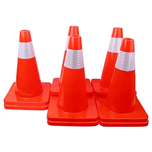 Miniatura 3 de Paquete de 10 conos de tráfico de 18 pulgadas, conos de seguridad de PVC para estacionamiento en carretera, conos de peligro pesados, conos