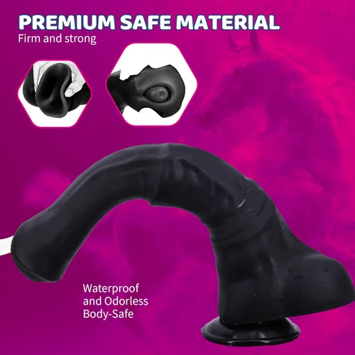 Miniatura 4 de Consoladro grueso de caballo, consolador animal negro enorme de 15 pulgadas, consolador anal largo con ventosa para parejas de hombres y mujeres