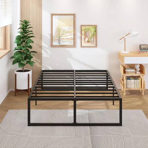 Miniatura 15 de Lutown-Teen - Base de cama de 16 pulgadas California King, sin necesidad de somier, plataforma metálica de alta resistencia para base de colchón