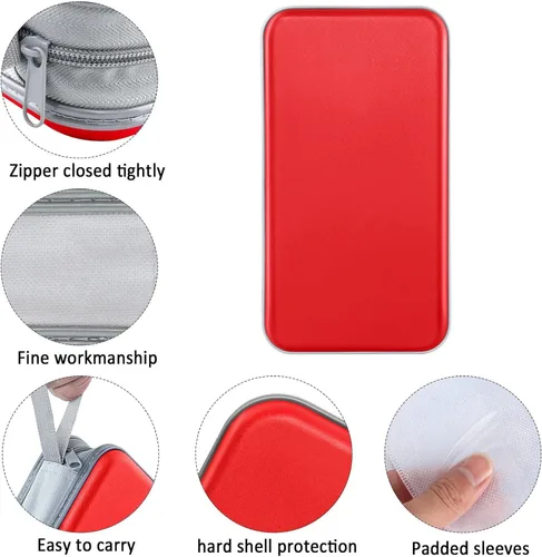 Miniatura 2 de Siveit Funda para CD, soporte para 80 CD/DVD, carteras para CD/DVD, estuches duros de plástico para CD/DVD, organizador de almacenamiento para Rojo