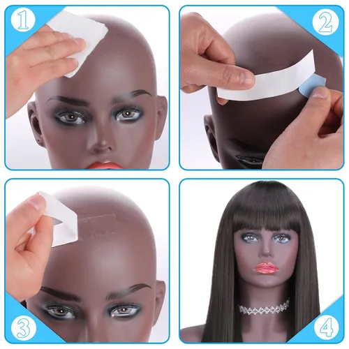 Miniatura 6 de 48 piezas de cinta frontal de encaje para peluca, cinta adhesiva transparente tipo tupé, impermeable de doble cara, cabello curvo en C, agarre