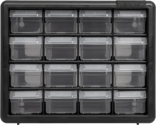 Miniatura 16 de Akro-Mils 10116 16 piezas de plástico de herramientas de almacenamiento y Gabinete para manualidades cajón, 10.5 pulgadas x 8.5 pulgadas x 6.5